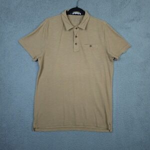 JACHS NEW YORK Men's Tan 1/4 button up polo shirt Size L